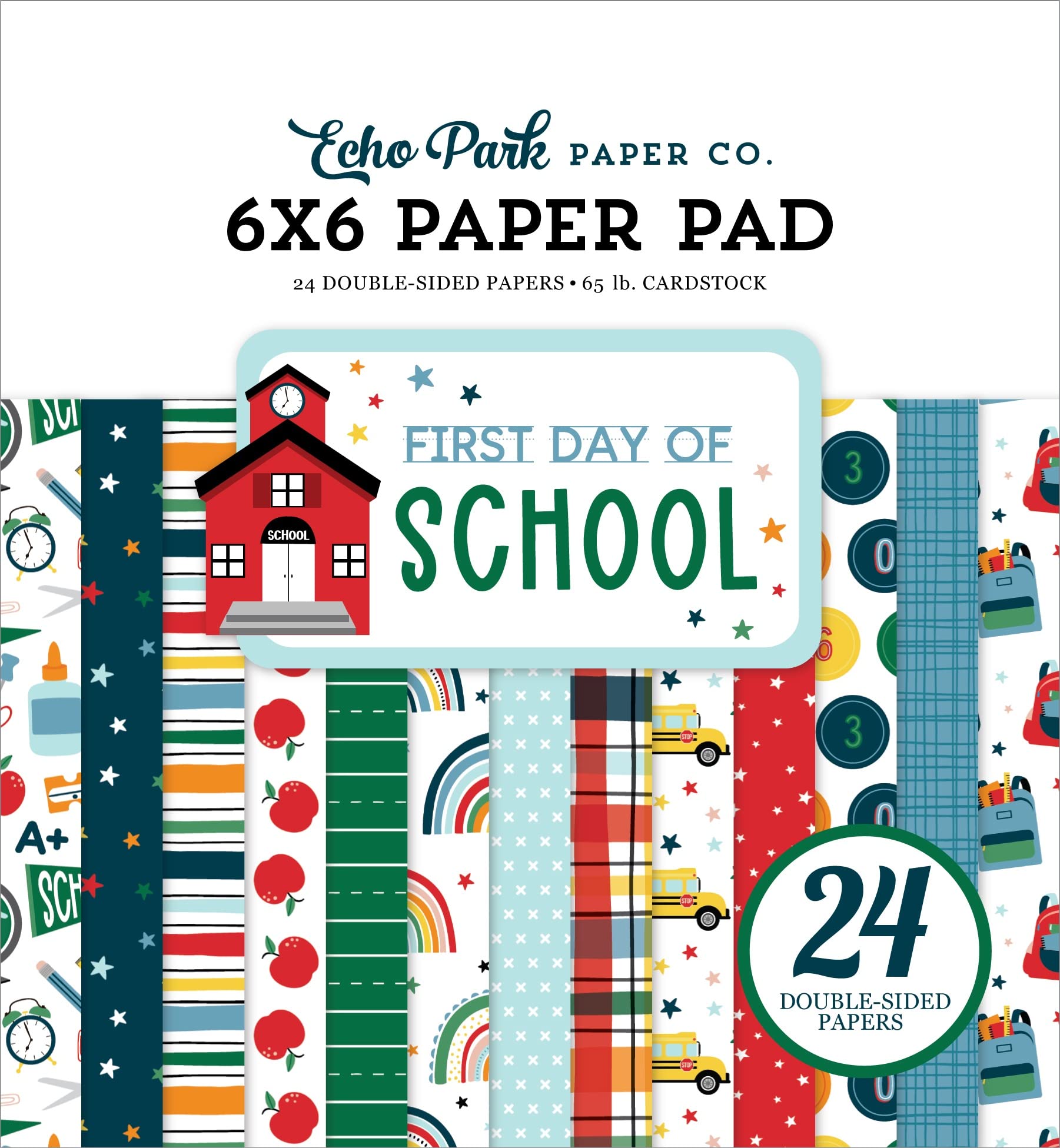 Echo Park Double-Sided Paper Pad 6"X6" 24/Pkg-First Day Of School -DS276023
