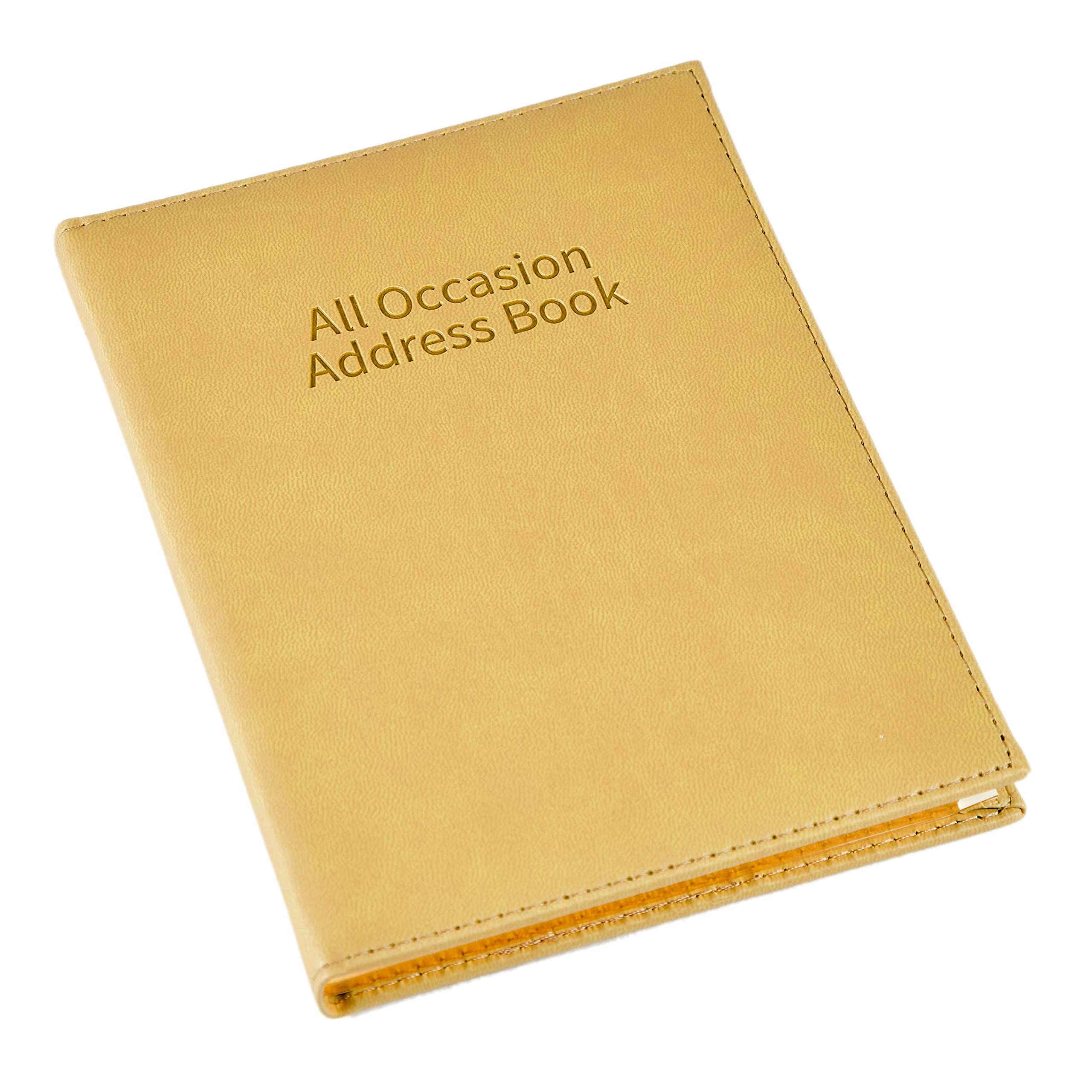 Esposti Address Book | All Occasions |A to Z Index | Beige PU Padded Leather Cover | 132 x 180mm
