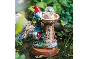 Staymoment Solar Garden Gnomes Outdoor Decor, Outside Garden Statues with LED Light for Yard Patio Lawn Front Porch, Gnome Gifts for Women Mom