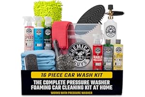 Chemical Guys 16-Piece Arsenal Builder Car Wash Kit with Foam Cannon, Bucket, and 6 x 16 oz Care Chemicals - Car Detailing Kit Works with Pressure Washers, Trucks, SUVs, Motorcycles, and More