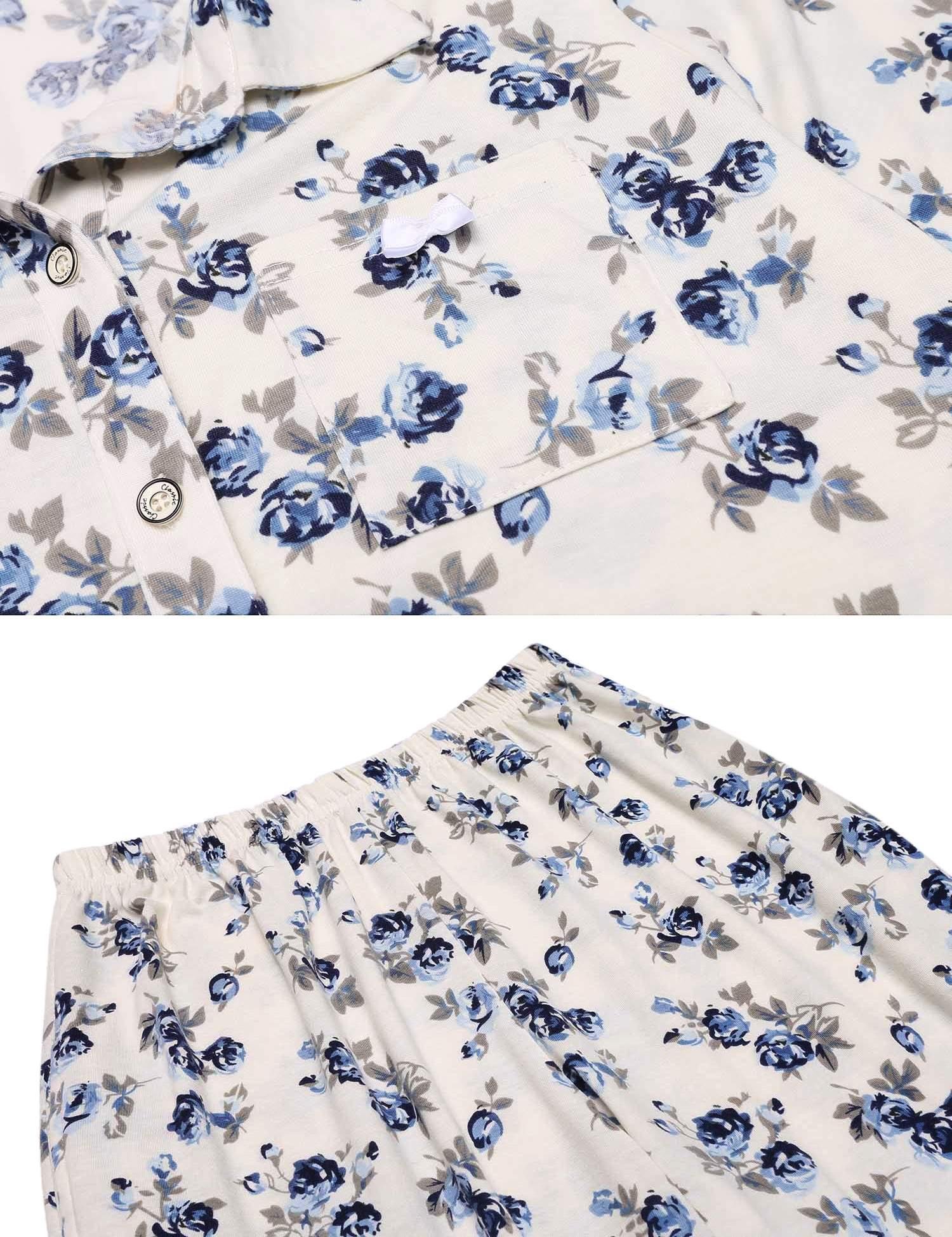 Ekouaer Women’s Cotton Long Sleeve Pajama Set Sleepwear