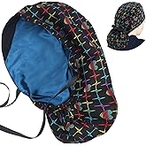 ABAMERICA Scrub Caps for Women Surgical Caps Nurse Hat Functional Ponytail Holder for Long Hair Single or Satin-Lined