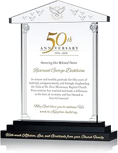 Amazon.com: Placa para pastor de cristal con forma de iglesia