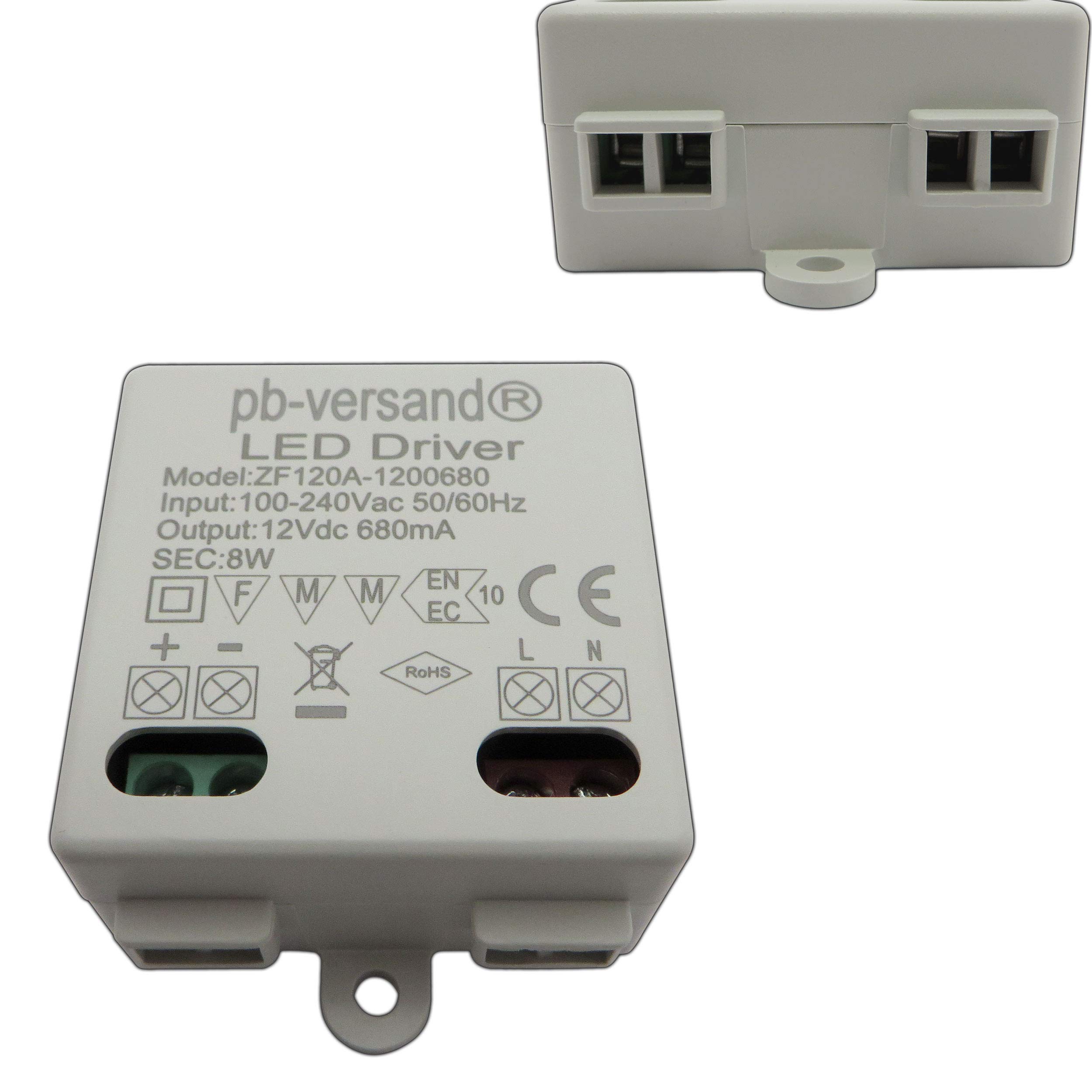 LED Light Bulb Transformer 12 V DC 8 Watt DC Power Supply Driver Transformer Driver Low Voltage LED Transformer Small & Flat - No Minimum Load