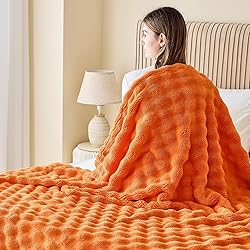 NEWCOSPLAY Fall King Blanket for Couch Orange Super