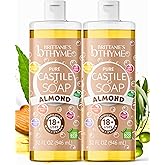 Brittanie's Pure Castile Liquid Soap Almond – 2 Pack (32oz Each) | Natural, Organic, Multi-Purpose Soap for Body, Face, Home & Pets | Vegan, Sulfate-Free, Made in USA