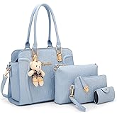Women's Fashion Handbags Tote Bags Shoulder Bag Top Handle Satchel Purse Set 4pcs