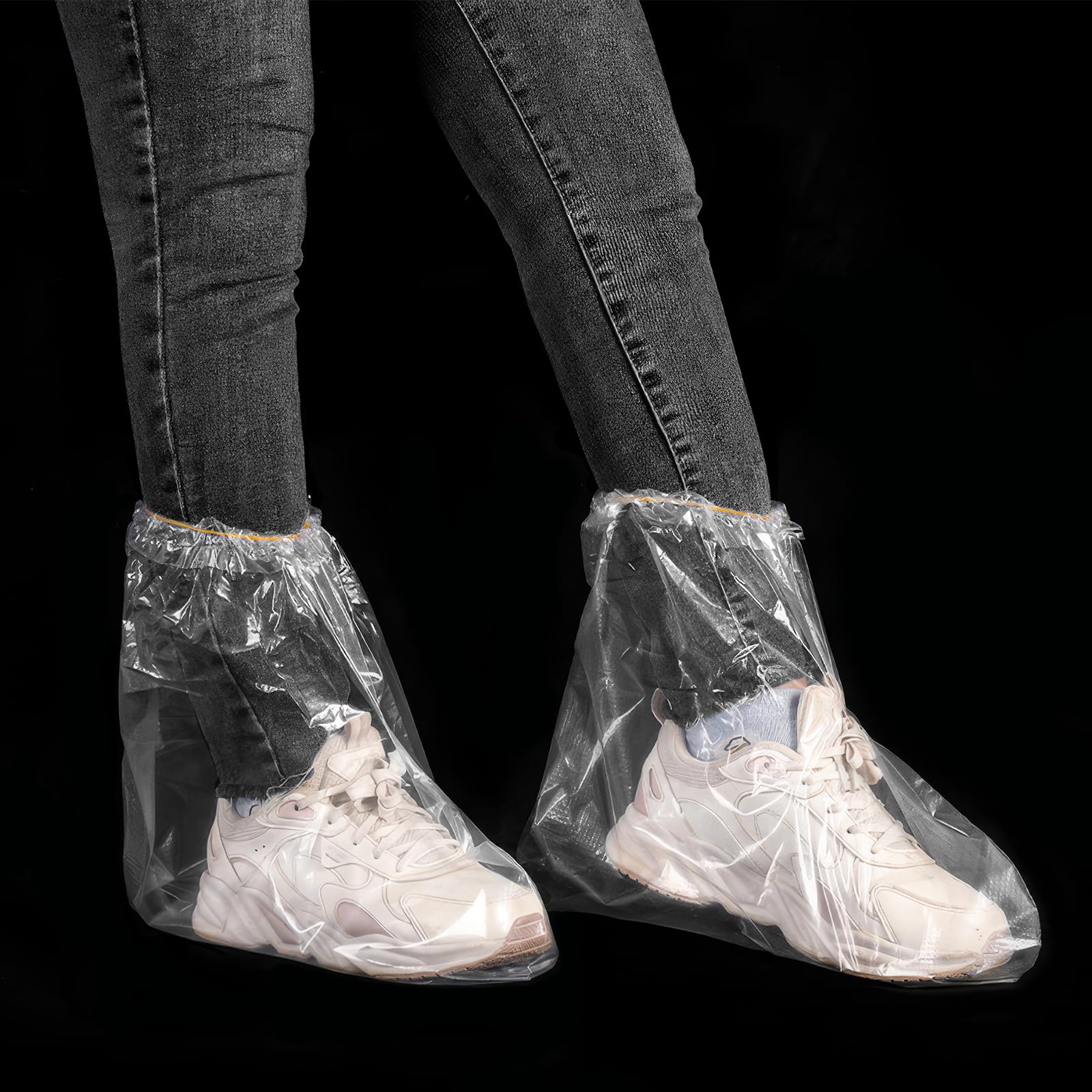 Photo 1 of 10 Pairs Shoe Covers Disposable Waterproof - Non-Slip Rain Boots Protectors for Men/Women, Thickened Plastic Overshoes with Elastic Cuffs (Clear)