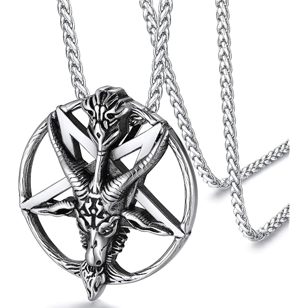 U7 Goat Head Necklace for Men Women Stainless Steel Vintage