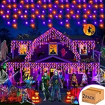 ライト・ランタン BRIESTA Gradation purple DAZZLE BRIGHT Halloween 300 LED String Lights, 100FT