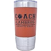Personalized Basketball Drink Tumbler! Insulated Leatherette Travel Mug with real leather texture, Personalized Basketball Gift, 20oz