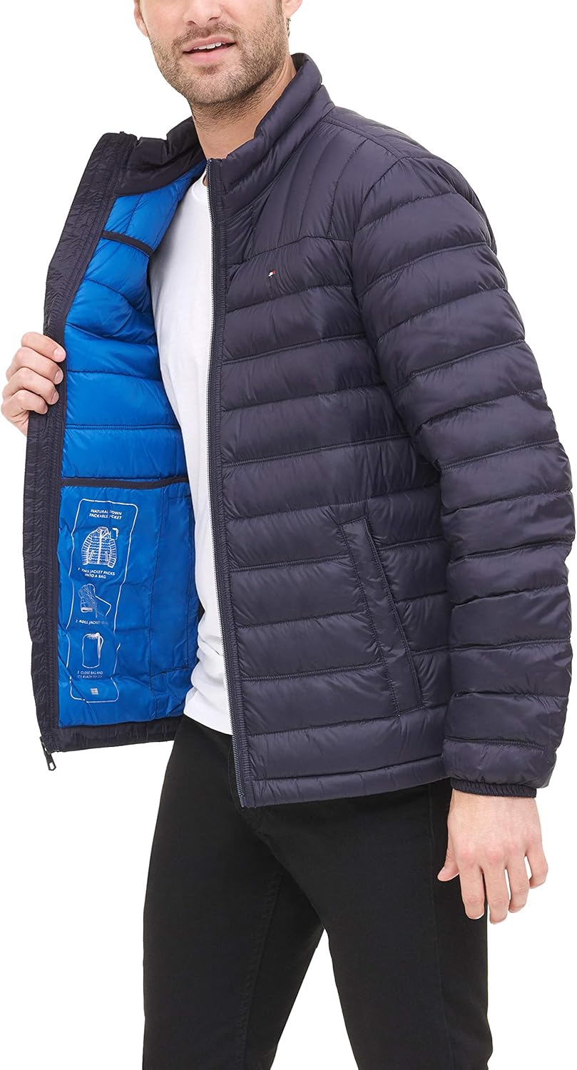 Tommy Hilfiger mens Packable Down Puffer Jacket at  Men’s Clothing store