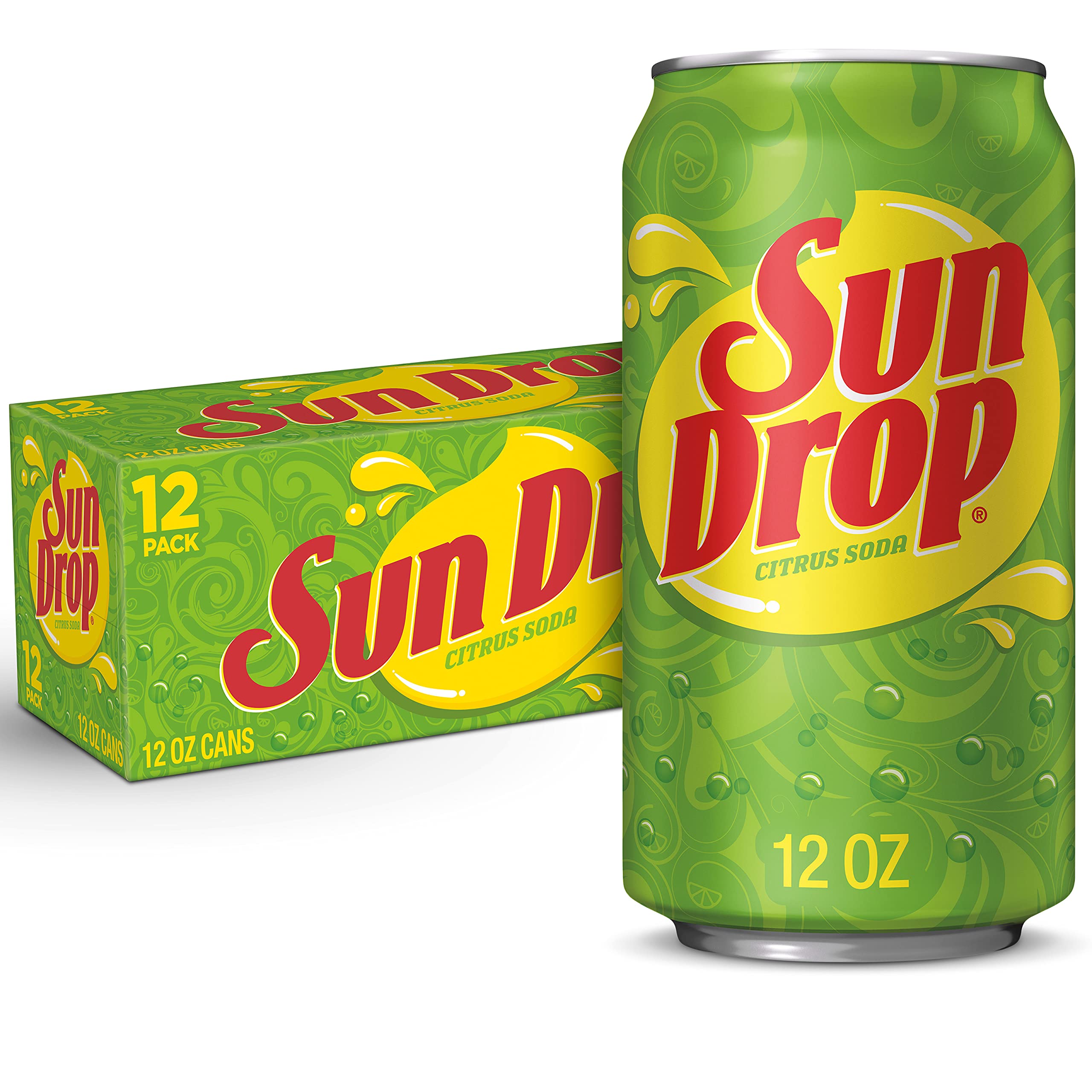 Sun Drop Citrus Soda, 12 Fluid Ounce Can, 12 Count