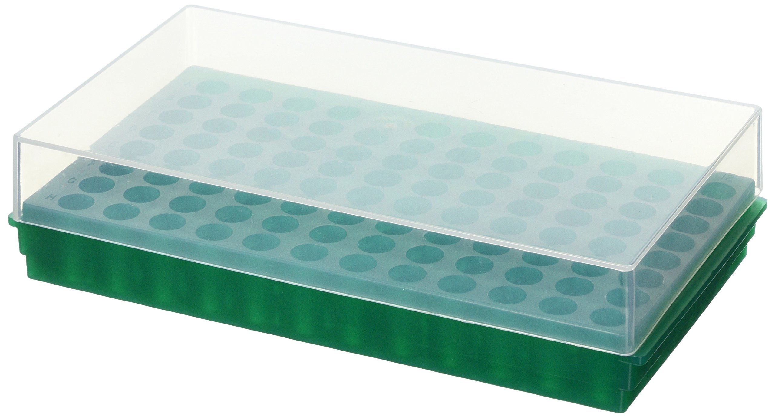 neoLab 2-2575 Combi Rack for Reaction Vessels, Polypropylene, Autoclavable, 96 Positions, Green