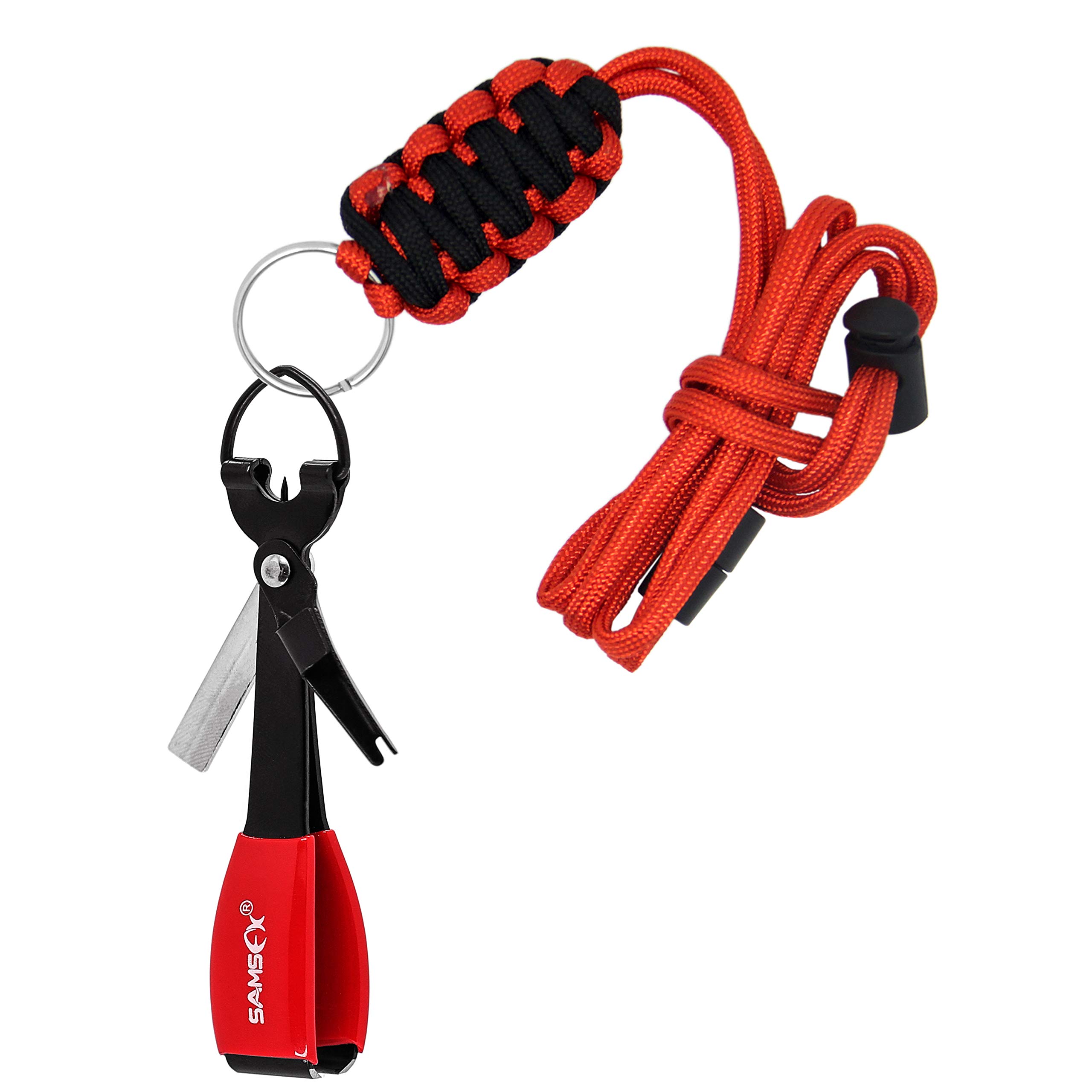SAMSFX Quick Knot Tool and Fly Fishing Tippet Spool Holder Necklace Lanyard Combo (Breakaway Lanyard & Black Knot Tool)