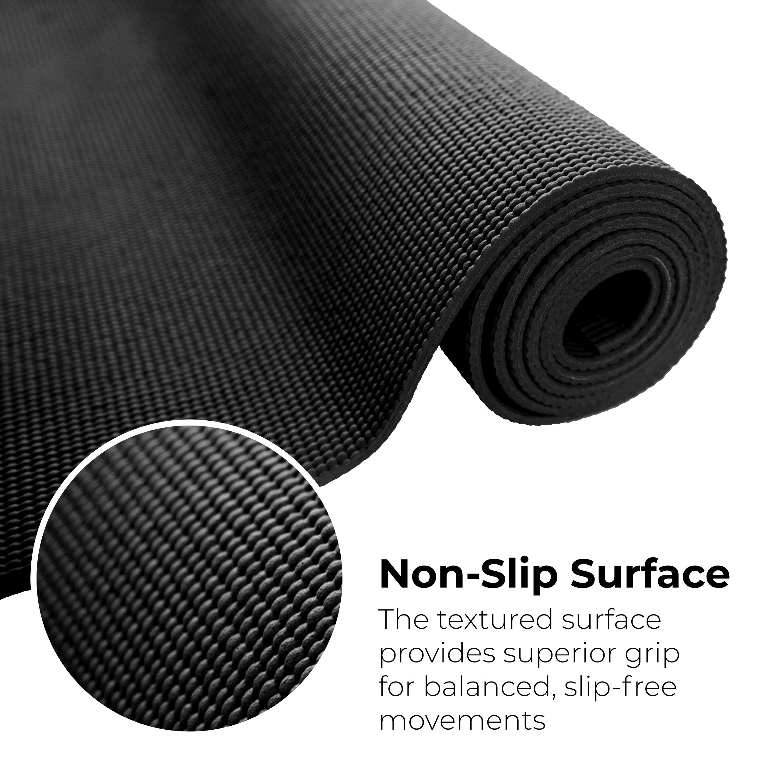Hello Fit 10-Pack Yoga Mat, 68" x 24" Non Slip Exercise Mat, 4mm Thick Gym Mat for Fitness and Stretching, Bulk Non Toxic Yoga Mats for Schools and Studios, Black - Image 3