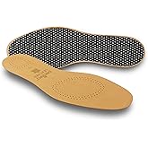 pedag Leather Insole with Sweat Wicking Carbon Layer, Handmade in Germany, Fits Pumps and Dress Shoes, Tan, US W12 M9 / EU 42