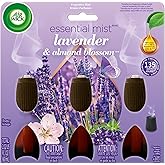 Air Wick Essential Mist Refills, Lavender & Almond Blossom, 3 Refills, Essential Oil Diffuser, Air Freshener