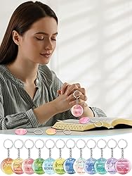Janmercy 120 Pcs Acrylic Christian Keychain Floral