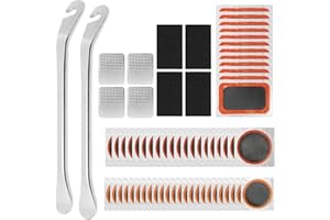 RAINFLOW 66PCS Bike Tire Repair Kit - Bike Tire Patch Kit with 56 Vulcanizing Patches, 2 Premium Stainless Steel Levers,Tools Inner Tube for Mountain Bike Accessories BMX Road Bicycle Ebike Scooter