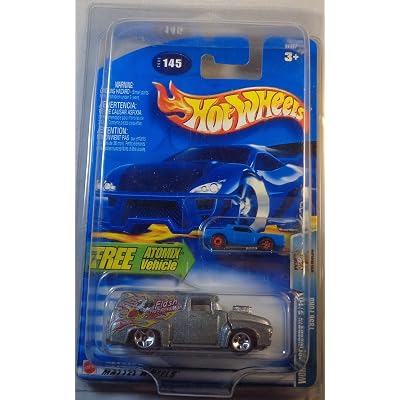Hot Wheels 2003 Work Crewsers 1956 Ford Silver Atomix #145 - 1:64 Scale Die-Cast Car