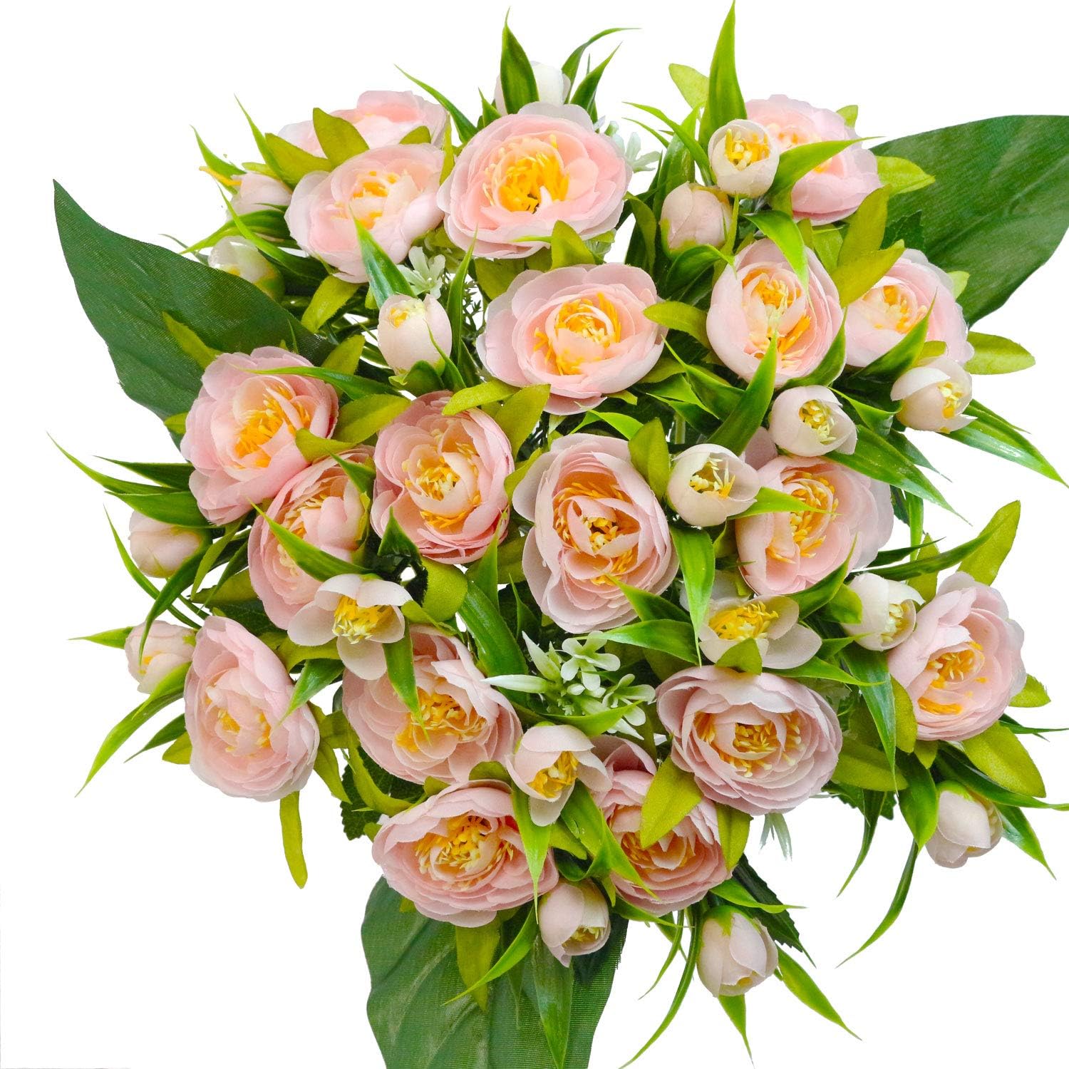 Amazon Com Plan Life 18 Branch 36 Heads Artificial Camellia Flowers Silk Fake Flowers Bouquet Home Farmhouse Aesthetic Room Kitchen Office Decor Camellia Pink Kitchen Dining