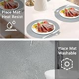 Famibay Round Placemats and Coasters Set of 8 34cm 10cm Grey view 5