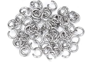 CREATZONE 1500Pcs 7mm Stainless Steel Open Jump Rings 16 Gauge Metal O Rings Single Loop Connectors for Jewelry Necklaces Bracelet Earrings Keychains Chainmail DIY Making