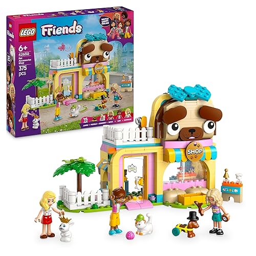 LEGO Friends Pet Accessories Shop Toy - incl. Dog, Cat & Bunny Animal Figures, 3 Mini Dolls & Lots of Pet Care Accessories - Birthday Gift for 6+ Year Old Girls - 42650