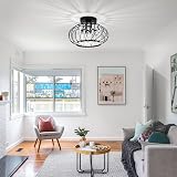 FRIDEKO HOME Modern Ceiling Light 28cm Black LED Crystal Flush Mount view 9
