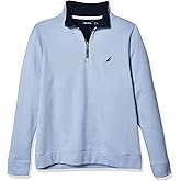 Nautica mens Solid 1/4 Zip Fleece Sweatshirt