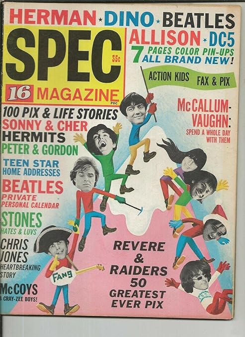 Download ORIGINAL Vintage Winter 1966 Spec 16 Magazine Beatles Rolling Stones Sonny Cher - Music ...