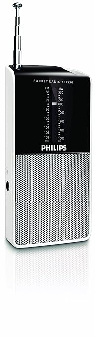 Philips AE1530 tragbares Radio (mit analogem UKW/MW-Tuner, Kopfhöreranschluss, Batteriebetrieben, integrierter Lautsprecher) 