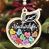 SUCHAGIFT Teacher Ornament - Teacher Christmas Ornament - Teachers Gifts for Women - Teachers Daycare Provider Christmas Ornaments 2025 - Teaching Ornaments for Tree - 4D Acrylic Shaker Ornament 2025
