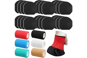 Aliceset 36 Pack Horse Hoof Tape with 6 Rolls of Vet Wrap Breathable Magic Cushion Hoof Packing Colorful Strong Sticky Foot Wrap for Horses Hoove Wound Care Laminitis Abscess Treatment