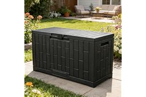 YITAHOME 60 Gallon Outdoor Storage Box, Lockable Resin Deck Box for Indoor & Patio, Waterproof Storage Chest for Throw Pillow