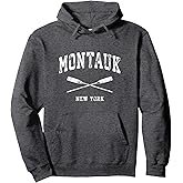 Montauk New York Vintage Nautical Crossed Oars Pullover Hoodie