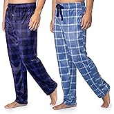 Fruit of the Loom mens Microsuede Fleece Sleep Pajama Pants, 2-pack
