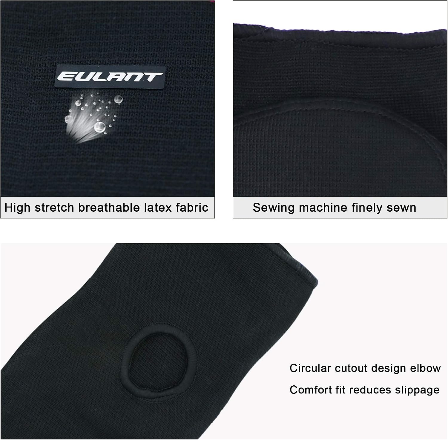 Children Elbow Sleeve 1 Pair Kids Thicken Sponge Padding Breathable Stretchy Elbow Pads for Sports Dance Volleyball Basketball Cycling Elbow Brace Black - Image 5