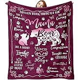 Paayna Gift for Mom from Daughter Son Flannel Throw Blanket, for Mama, Birthday Ideas, Mama Bear Present for Women, Soft Bedding Sofa Blankets 50 x 60 in