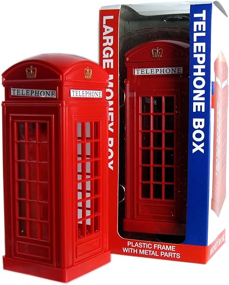 Londres Souvenir Teléfono Rojo Hucha grande caja hecha de metal y plástico: Amazon.es: Bebé