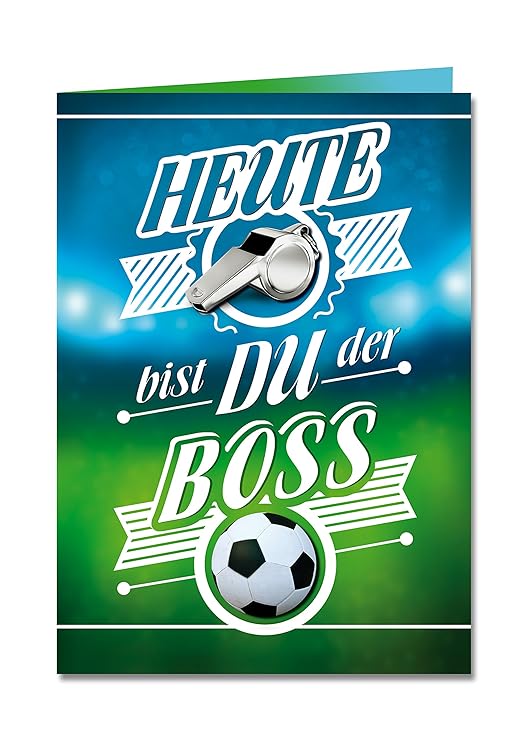 bentino XXL Glückwuschkarte mit Musik'Fußball' | Geburtstagskarte mit Sound | Grußkarte mit Umschlag A4 | Interaktive Klappka