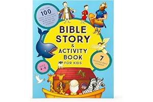Bible Story and Activity Book for Kids Ages 4 to 8: Over 100 Colorful Activities including Coloring, Puzzles, Mazes, Connect the Dots, Drawing, and Stickers (Little Sunbeams)