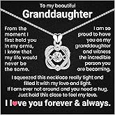 Faiaza Necklace for Granddaughter From Grandparent| Heart Shaped Jewelry for Female Grandchild From Grandpa or Grandma| Grandaughter Pendant Gift