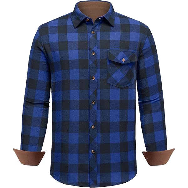 Men's Flannel Plaid Shirt – Long Sleeve Cotton Button-Down, Casual Fit, S To 5XL 9 thumbnail image