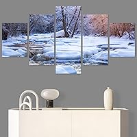SIGNWIN 5 Panel Canvas Wall Art Modern Art Contemporary Landscape Multicolor Photography Relax/Calm Sky for Home Decorations Ready to Hang - 60