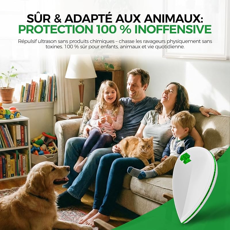 6 Pack Anti Moustique Électronique avec 3 Modes Intelligents & Veilleuse