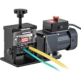 CREWORKS Automatic Wire Stripper Machine, 8 Channel Electric Wire Stripping Machine for 0.06 to 0.67 in. Copper Wires, Electric Cable Stripper Machine with 5 Blades and All-Copper Motor for Recycling