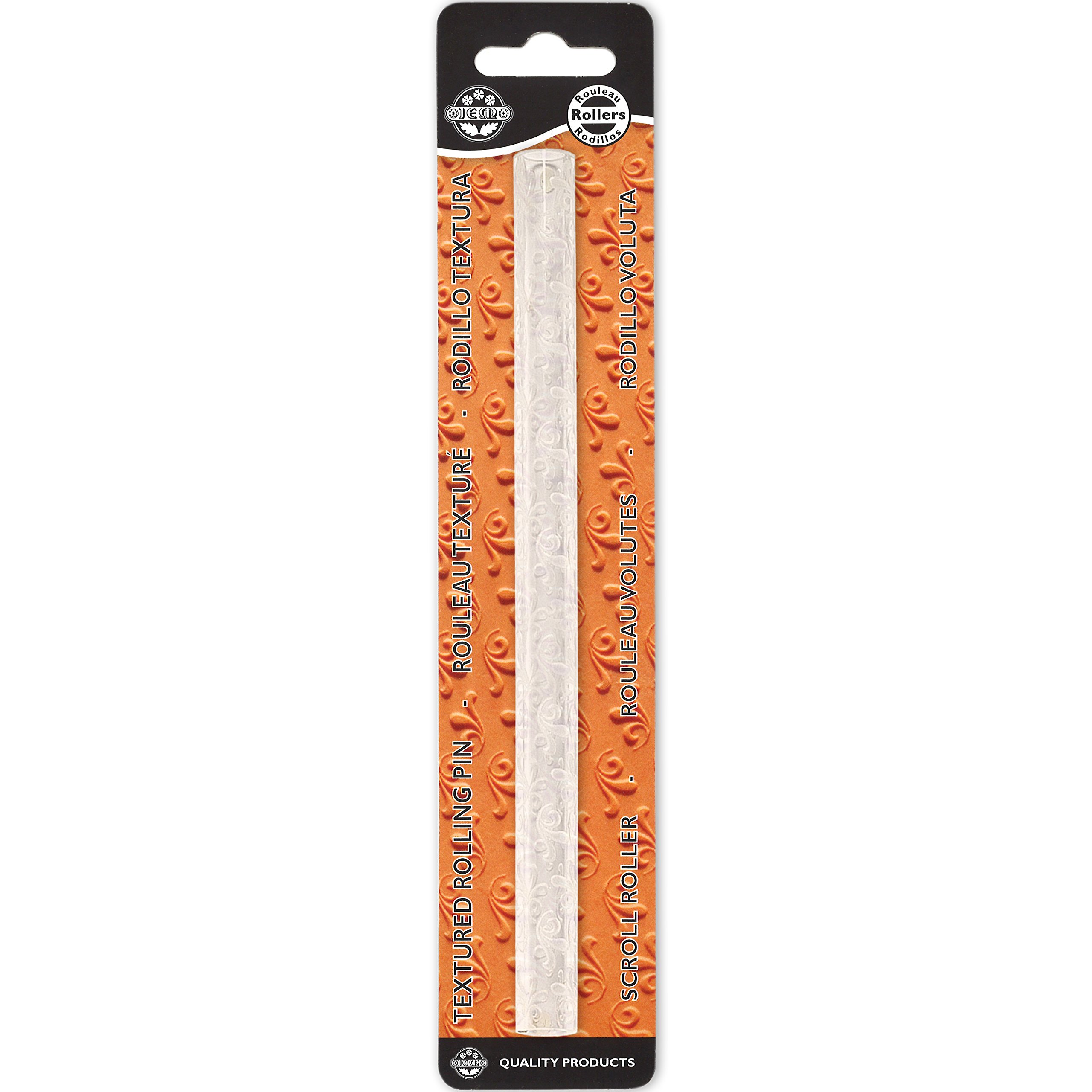 JEM Scroll Roller Textured Rolling Pin, Short