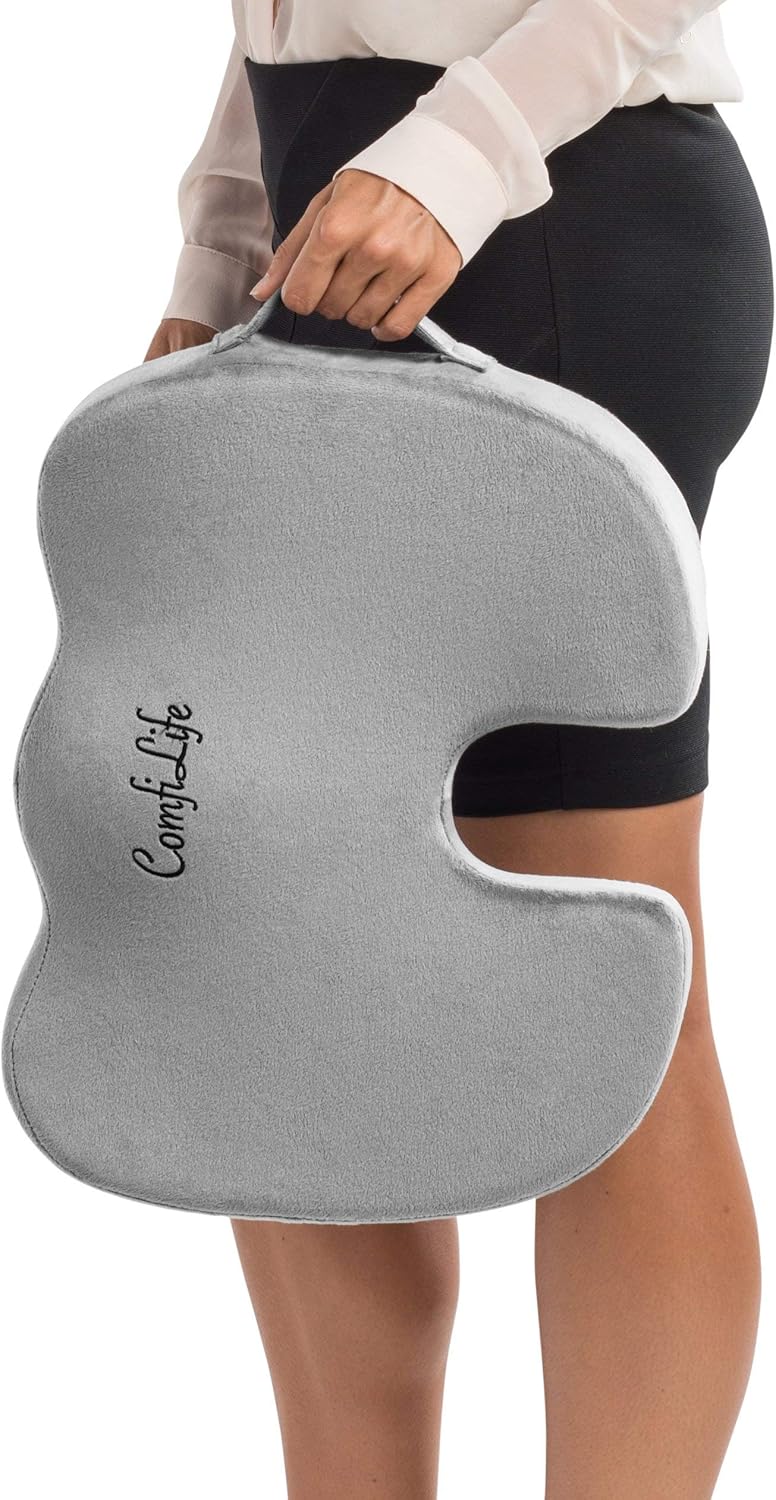 ComfiLife Seat Cushion & Lumbar Support Bundle - Office Chair & Car Seat Cushion for Back Pain & Sciatica Relief - 100% Memory Foam: Home & Kitchen